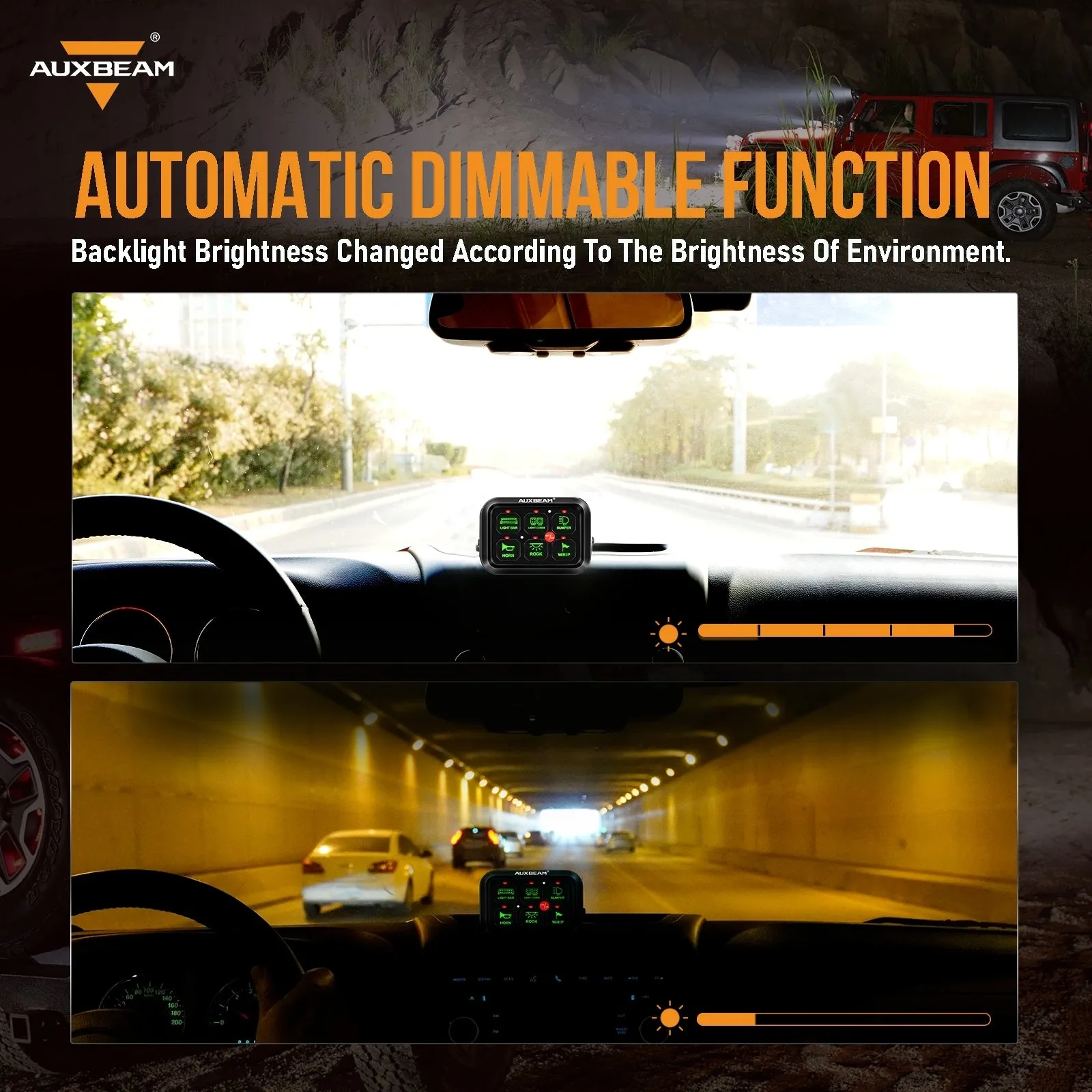 GC60 6 Gang LED Switch Panel, Off Road Light Controller (Green)