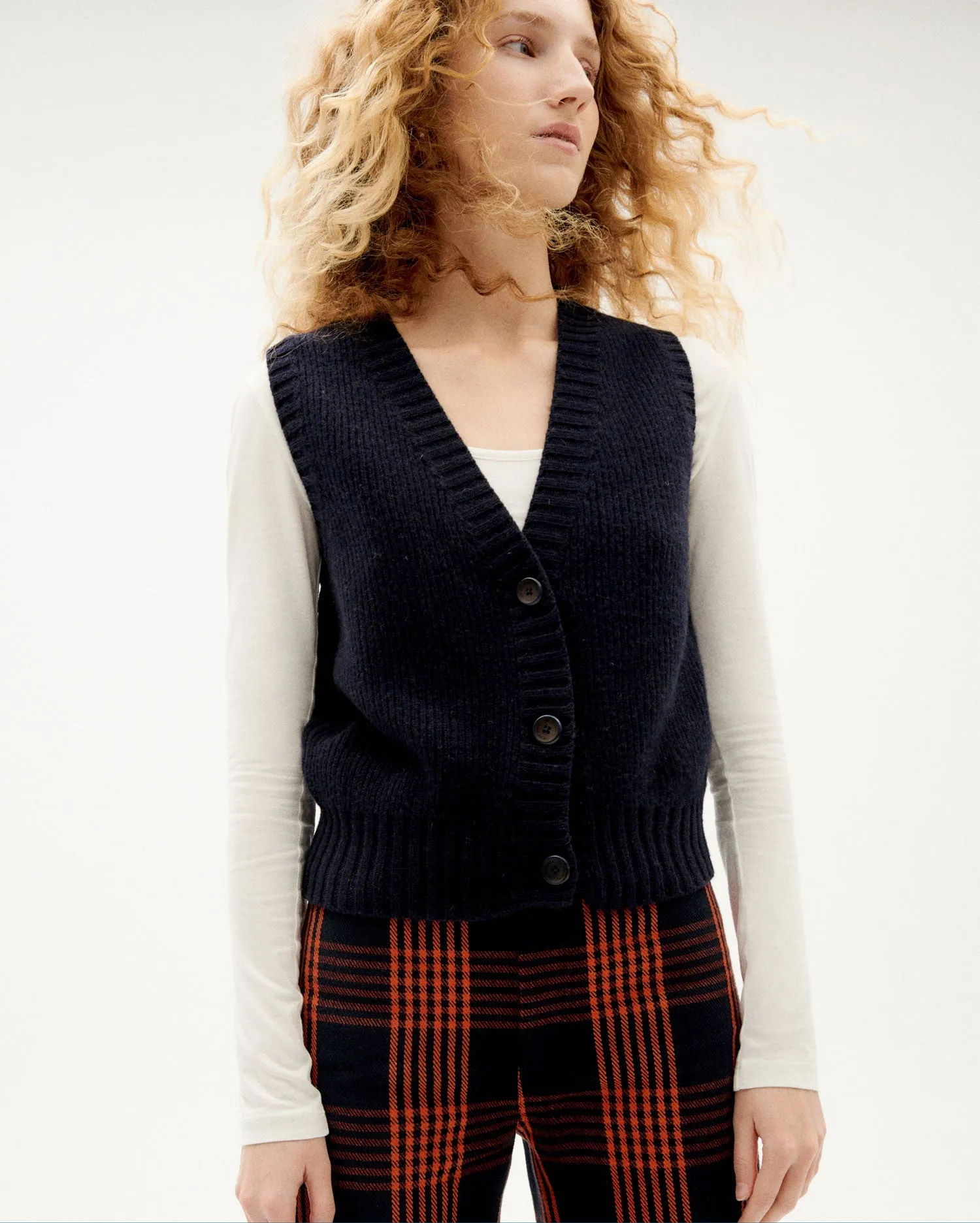 Ginger Wool Vest Navy