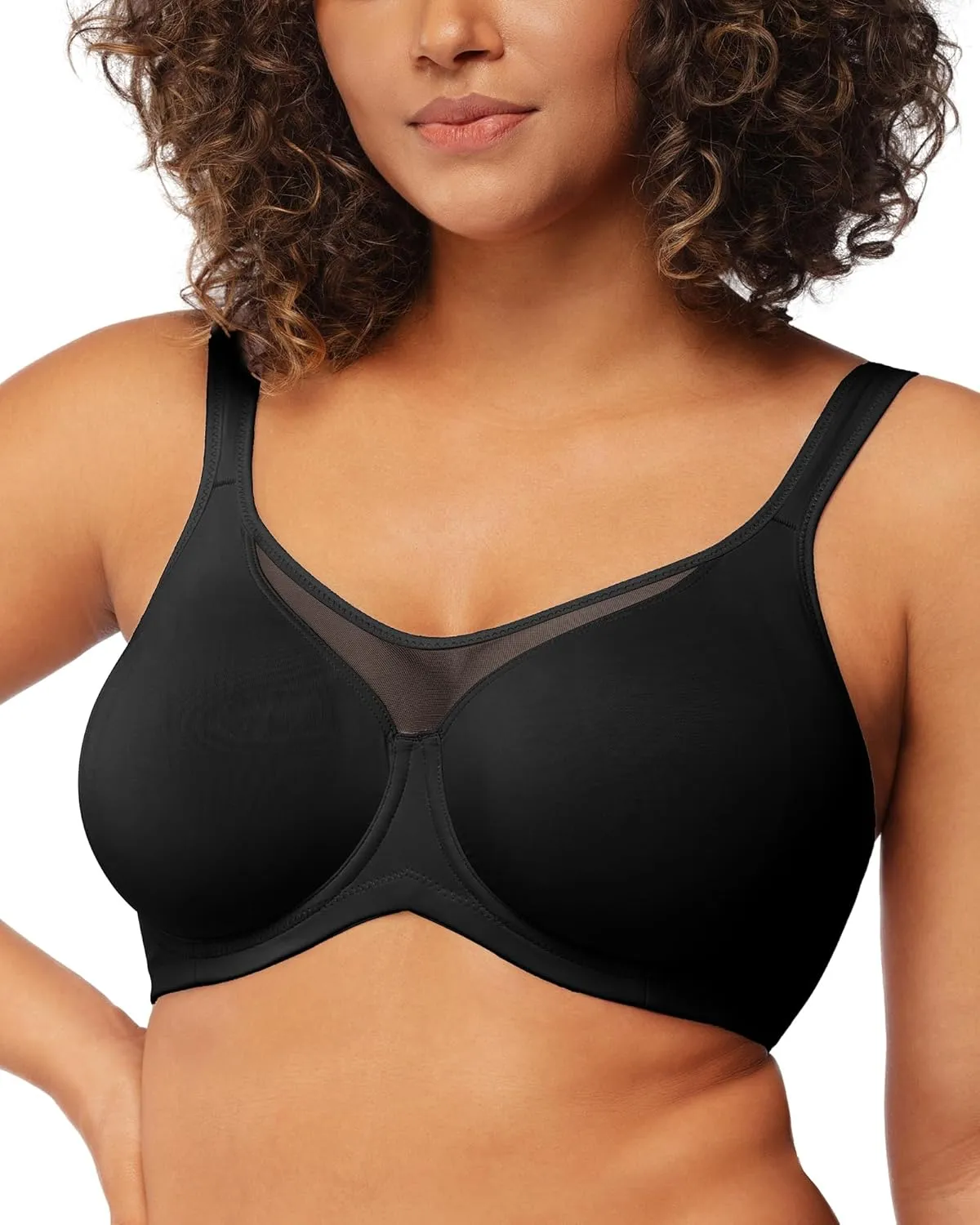HSIA Minimizer Bras for Women Plus Size, Full Coverage Coolcomfort T Shirt Unlined Bra with Underwire for Heavy Breast