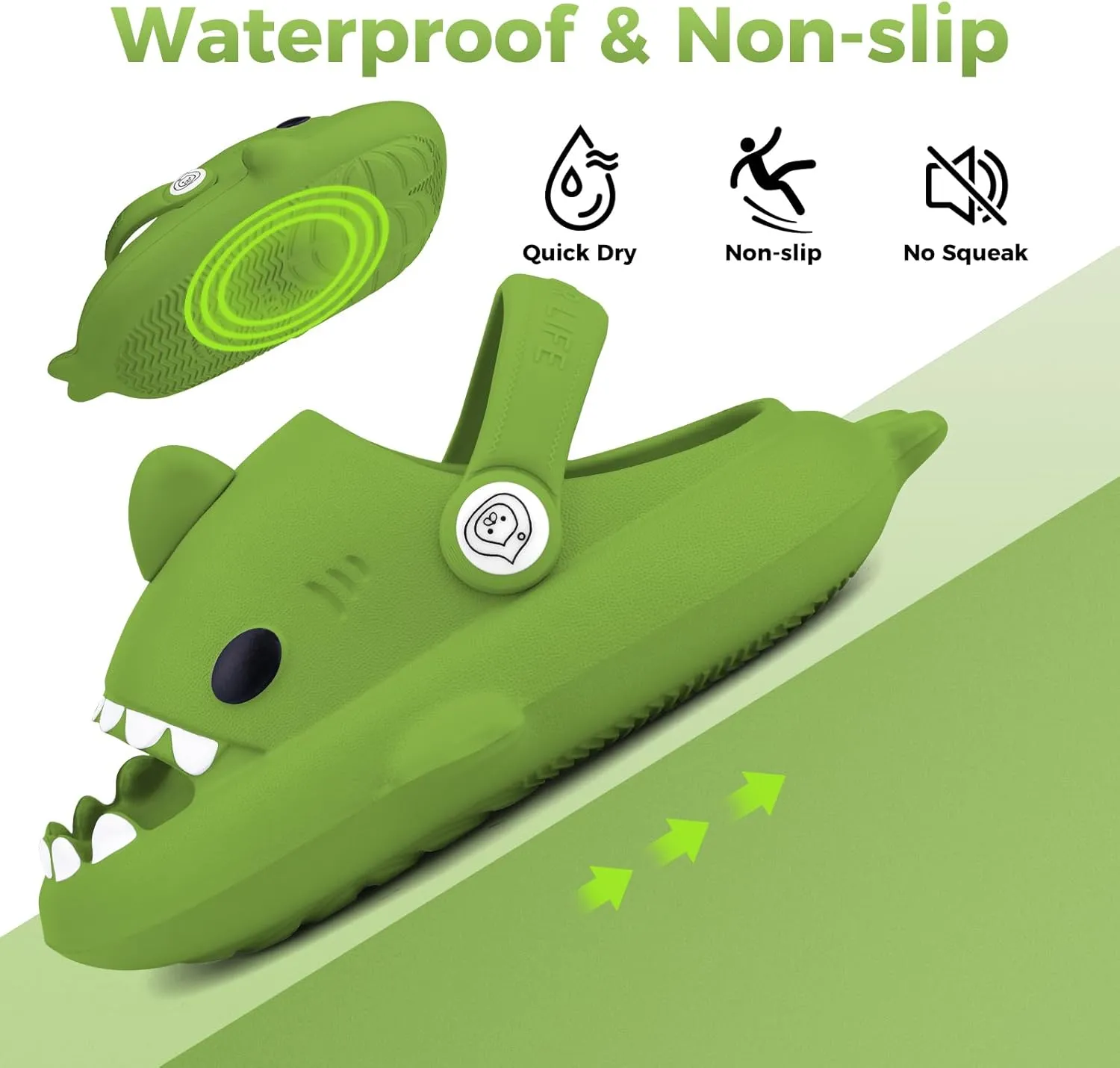 Kids Shark SlidesPillow Shower Sandals Quick Dry SlippersToddler Boys Girls Comfy Cloud SlidesSummer Non-Slip Thick Sole Beach Pool shoes