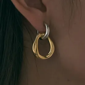Metal Irregular Double-Color Cute Lovely Trendy Fashionable Vintage Earring