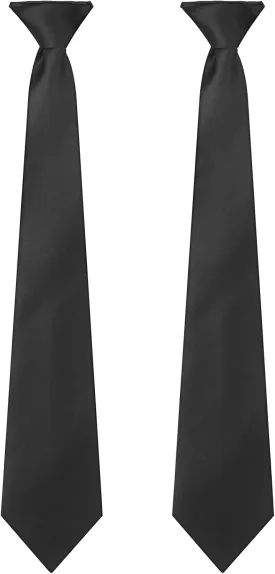Neer 2 Pieces Men's Clip on Ties 20 Inches Solid Color Clip on Ties Pre Tied Neckties for Office Uniforms