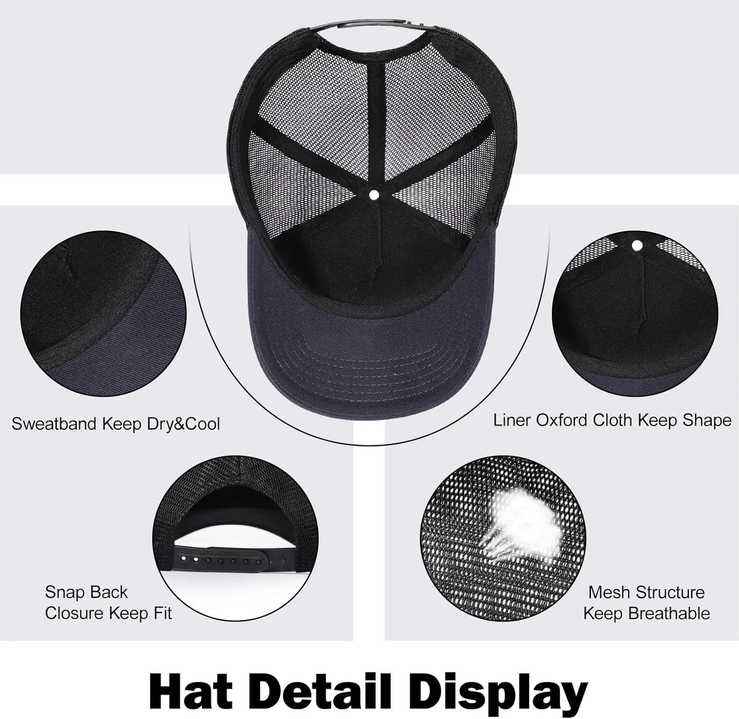 Oversize XXL American Flag Trucker Hat - Adjustable 23"-25.5" Baseball Cap - 3D Embossed Logo Mesh Snapback Hat