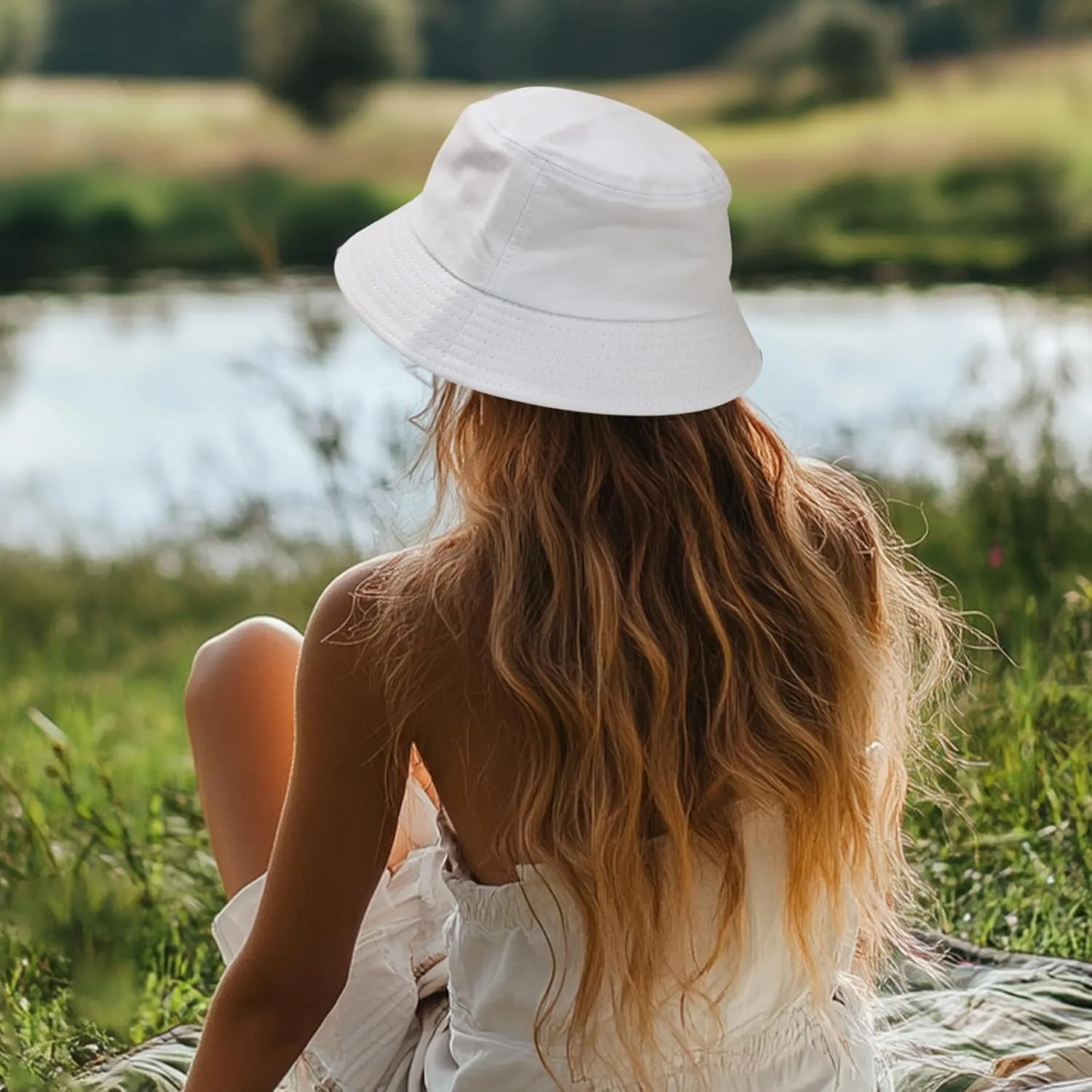 PFFY Bucket Hat for Women Men Cotton Summer Sun Beach Fishing Cap