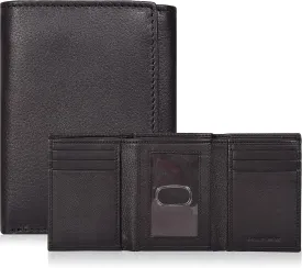 Tri fold Leather Wallet for Men with RFID | Slim Wallets for Men with 1 ID and 6 Credit card slots | Front Pocket Minimalist